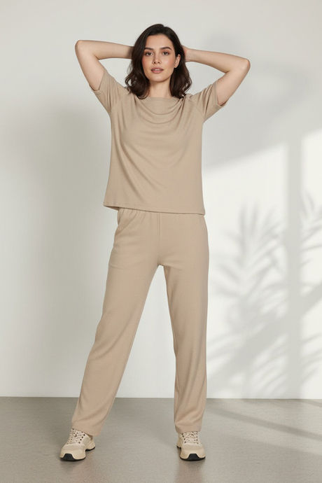 Zivame 2 Mile Fashion Knit Cotton Lifewear Set - Oyster Gray — image 4